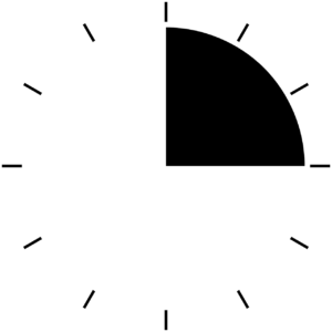 Black and white clock- 15 minutes